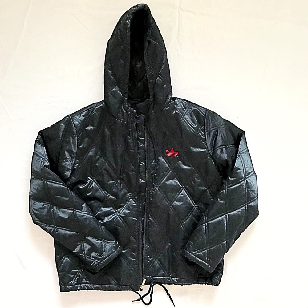 Black Adidas Puffer Jacket with Hood